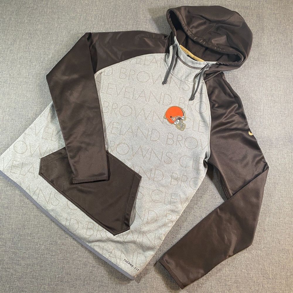 Nike Therma-Fit Cleveland Browns‎ Hoodie Sweatshirt Womens M Grey Team Apparel